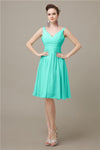 Elegant V-neck  A-line Knee-Length Bridesmaid Dresses