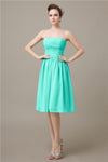 Pretty Strapless Chiffon A-line Knee-Length Bridesmaid Dresses