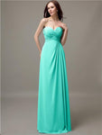 Elegant Sweetheart Chiffon A-line Long Bridesmaid Dresses