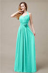 Pretty A-line Chiffon Hatler Floor-Length Bridesmaid Dresses