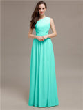 Simple One-Shoulder Sleeveless A-line Chiffon Bridesmaid Dresses