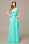 One-Shoulder A-line Chiffon Elegant Floor-Length Bridesmaid Dresses