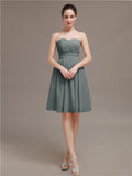 Sweetheart Chiffon A-line Short Bridesmaid Dresses