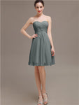 Sweetheart Pleats Chiffon Short Bridesmaid Dresses