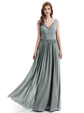 Elegant V-neck Floor Lenght Bridesmaid Dresses