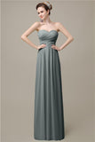 A-line Chiffon Sweetheart Floor-Length Long Bridesmaid Dresses