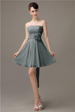 Sweatheart A-line Chiffon Short Bridesmaid Dresses with flower