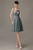 Simple A-line Chiffon One Shoulder Short Bridesmaid Dresses