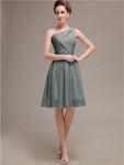 Pretty One-shoulder A-line Knee-Length Bridesmaid Dresses