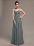 Elegant Sweetheart Halter Long Bridesmaid Dresses