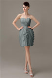 Elegant A-line Pleated Chiffon Knee-length Bridesmaid Dresses