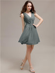 V-Neck Short A-Line Knee length Bridesmaid Dresses