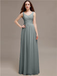 Chiffon Shoulder Strap A-line Floor-Length Bridesmaid Dresses