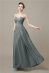 Pretty Strapless Chiffon A-line Floor-Length Bridesmaid Dresses