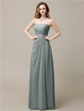 Elegant A-line Chiffon Sweetheart Floor-Length Bridesmaid Dresses