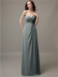 Elegant Sweetheart Chiffon A-line Long Bridesmaid Dresses