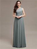 Simple One-Shoulder Sleeveless A-line Chiffon Bridesmaid Dresses