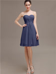 Sweetheart Pleats Chiffon Short Bridesmaid Dresses