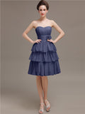 Sweetheart Pleats A-line Short Bridesmaid Dresses