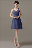 Chiffon Sexy V-neck A-line Knee-Length Bridesmaid Dresses