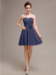 Sweetheart A-Line Short Chiffon Bridesmaid Dresses