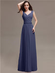 Honest A-line Chiffon Long Bridesmaid Dresses