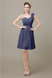 Popular One-shoulder Sweetheart Knee-Length Bridesmaid Dresses