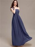 A-line One-shoulder Long Chiffon Bridesmaid Dresses