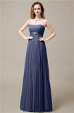 Elegant Straight Chiffon A-line Floor-Length Bridesmaid Dresses