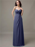 Elegant Sweetheart Chiffon A-line Long Bridesmaid Dresses