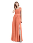 One-Shoulder A-line Top Lace Floor-Length Bridesmaid Dresses