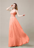 Shoulder Strap A-line Chiffon Elegant Floor-Length Bridesmaid Dresses