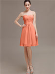 Sweetheart Pleats Chiffon Short Bridesmaid Dresses