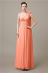 One Shoulder Chiffon A-line Floor-Length Bridesmaid Dresses