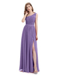 One-Shoulder A-line Top Lace Floor-Length Bridesmaid Dresses