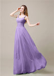 Shoulder Strap A-line Chiffon Elegant Floor-Length Bridesmaid Dresses