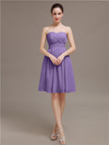 Sweetheart Chiffon A-line Short Bridesmaid Dresses