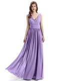 Elegant V-neck Floor Lenght Bridesmaid Dresses