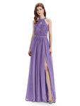 Beautiful Halter Chiffon A-line Sleeveless Floor-Length Bridesmaid Dresses