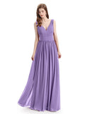 Simple Spaghetti Straps Chiffon A-line Sleeveless Floor-Length Bridesmaid Dresses