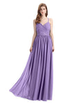 Elegant Spaghetti Straps A-line Chiffion Floor-Length Bridesmaid Dresses