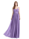 Elegant Spaghetti Straps A-line Chiffion Floor-Length Bridesmaid Dresses