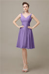 Elegant V-neck  A-line Knee-Length Bridesmaid Dresses