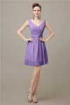 Charming V-neck Chiffon A-line Knee-Length Bridesmaid Dresses