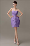 Elegant A-line Pleated Chiffon Knee-length Bridesmaid Dresses