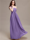 A-line One-shoulder Long Chiffon Bridesmaid Dresses