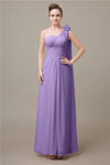 One Shoulder Chiffon A-line Floor-Length Bridesmaid Dresses