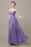 Pretty Strapless Chiffon A-line Floor-Length Bridesmaid Dresses