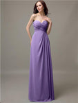 Elegant Sweetheart Chiffon A-line Long Bridesmaid Dresses