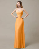 Halter Chiffon A-line Sleeveless Floor-Length Bridesmaid Dresses